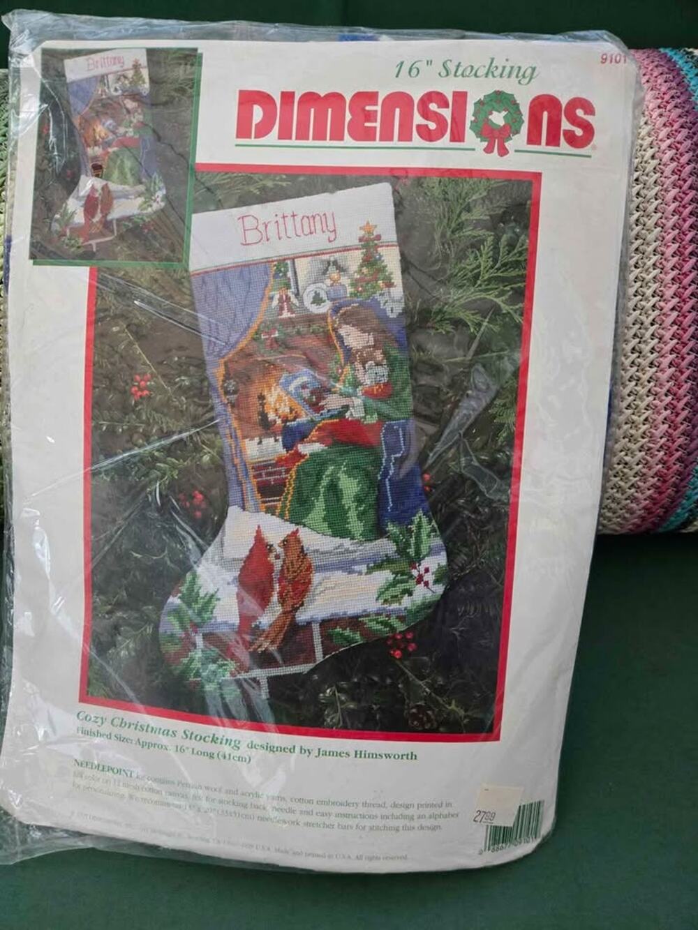 Dimensions Cozy Christmas Stocking Needlepoint Kit 9101 by James Himsworth
